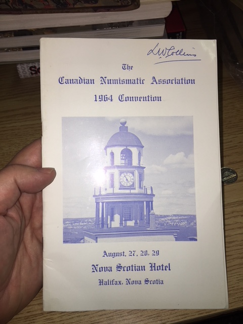 Canadian Numismatic Association 1964 Convention, August 27, 28, 29, Nova Scotian Hotel, Halifax, Nova Scotia.