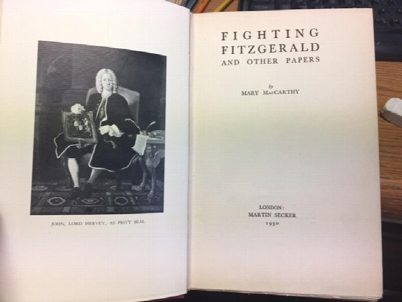 Image for Fighting Fitzgerald and Other Papers. First Edition in dust jacket Fighting Fitzgerald and Other Papers. First Edition in dust jacket