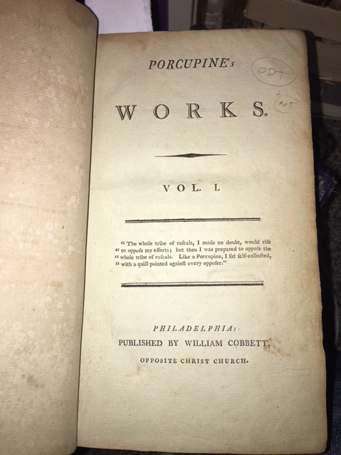 Porcupine's Works, Volume 1. Image for Porcupine's Works, Volume 1.