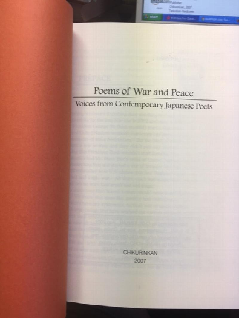 Poems of War and Peace : Voices from Contemporary Japanese Poets. First Edition