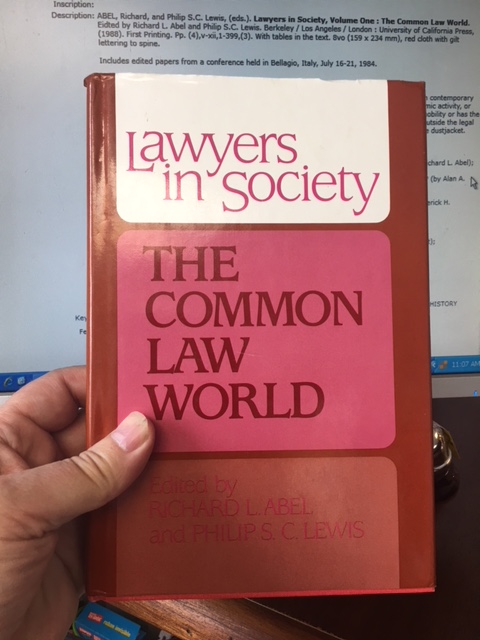 Image for Lawyers in Society, Volume One : The Common Law World. First Edition in dustjacket.