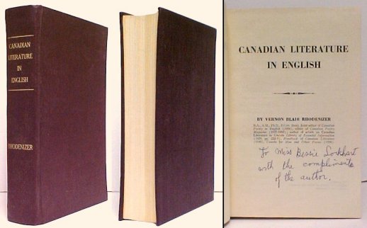 Canadian Literature in English. signed