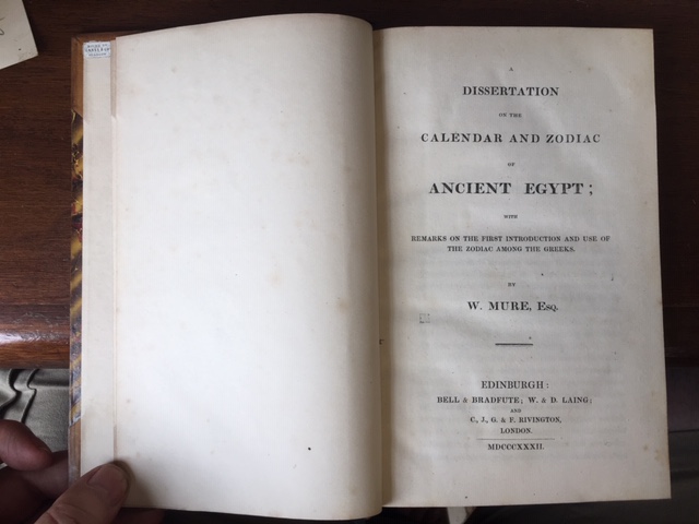 Image for A Dissertation on the Calendar and Zodiac of Ancient Egypt; with Remarks on the First Introduction and Use of the Zodiac among the Greeks.. First Edition