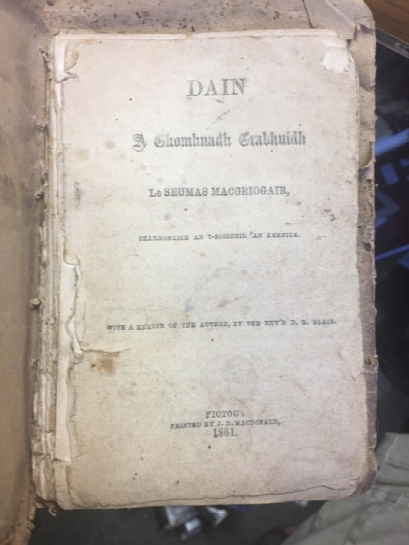 Dain a Chomnadh. First Canadian Edition