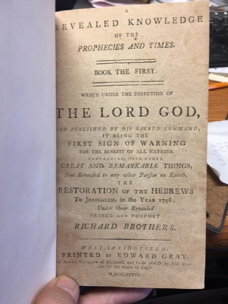 Image for A Revealed Knowledge of the Prophecies and Times. Early American Edition