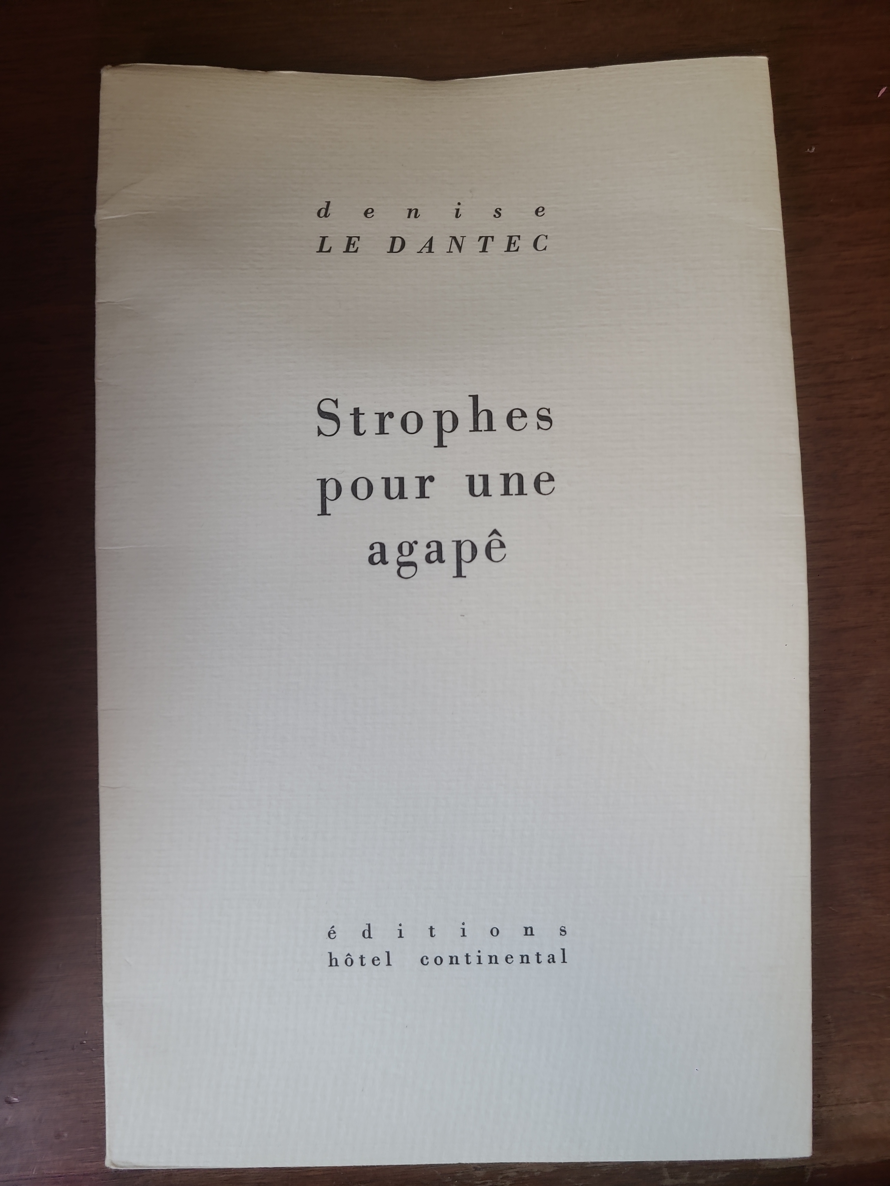 Strophes pour une agap. signed