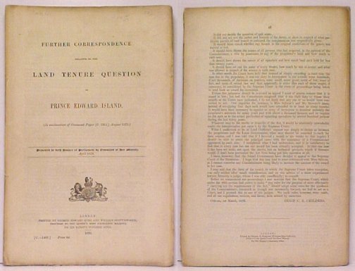 Image for Further Correspondence relative to the Land Tenure Question
