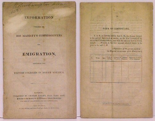 Image for Information published by His Majesty's Commissioners for Emigration