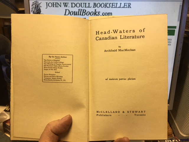 Headwaters of Canadian Literature. First Edition. Image for Headwaters of Canadian Literature. First Edition.