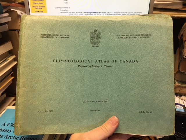 Climatological Atlas of Canada. First Edition