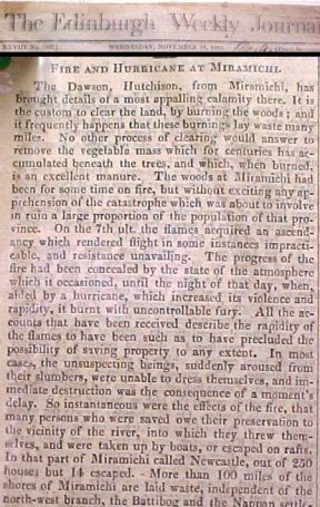 Fire and Hurricane at Miramichi