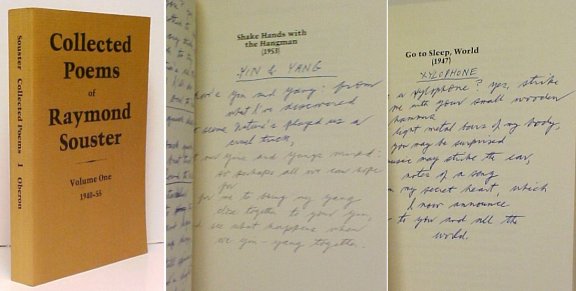 Collected Poems of Raymond Souster : Volume One 1940-55. card covers. signed + poems