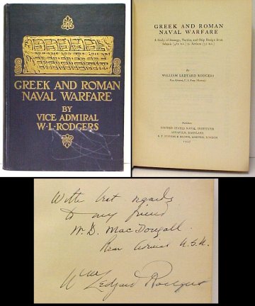 Greek and Roman Naval Warfare : A Study of Strategy, Tactics, and Ship Design from Salamis (480 B.C.) to Actium (31 B.C.). First Edition, Signed. Image for Greek and Roman Naval Warfare : A Study of Strategy, Tactics, and Ship Design from Salamis (480 B.C.) to Actium (31 B.C.). First Edition, Signed.