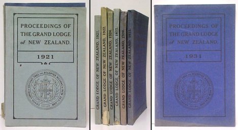 Proceedings of the Grand Lodge of New Zealand. 6 vols