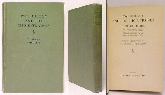 Psychology and the Choir-Trainer. 1st UK no dj