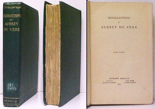 Recollections of Aubrey De Vere. 3d ed ex-lib Image for Recollections of Aubrey De Vere. 3d ed ex-lib