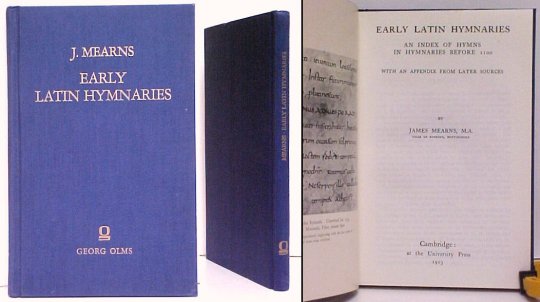 Early Latin Hymnaries : An Index of Hymns in Hymnaries Before 1100. Facsimile Reprint Edition