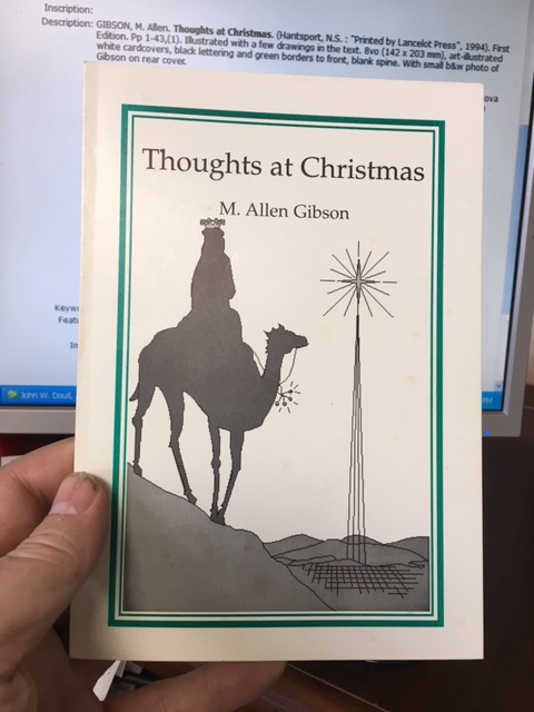 Thoughts at Christmas. First Edition