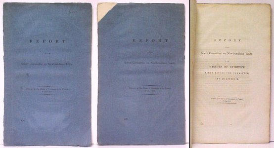 Report from Select Committee on Newfoundland Trade : With Minutes of Evidence taken before the Committee and an Appendix
