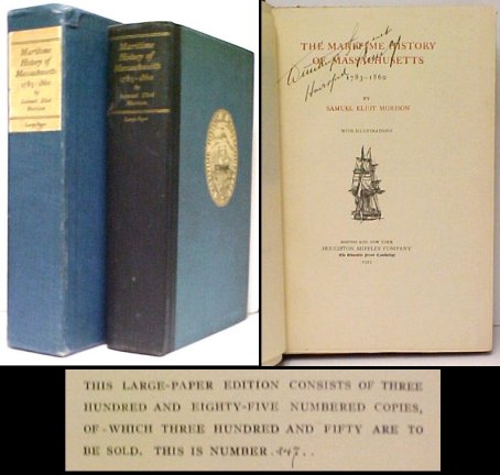 Image for Maritime History of Massachusetts 1783-1860. Limited Edition in box
