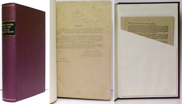 Image for Regulations for the Royal Indian Navy. v. 2, rebound. Regulations for the Royal Indian Navy. v. 2, rebound.
