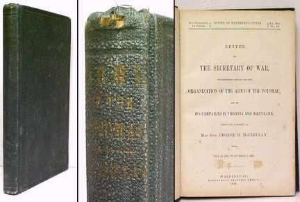 Letter of the Secretary of War Transmitting Report on the Organization of the Army of the Potomac