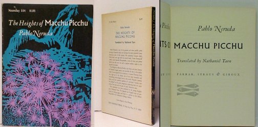 Heights of Macchu Picchu. 1st US pb. Image for Heights of Macchu Picchu. 1st US pb.
