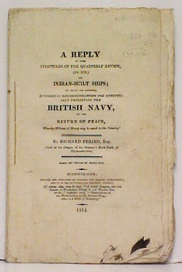 Reply to Some Strictures in the Quarterly Review (No. XIX) on Indian-Built Ships Image for Reply to Some Strictures in the Quarterly Review (No. XIX) on Indian-Built Ships