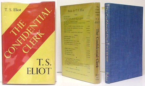 Confidential Clerk : A Play. First Edition, First state in dustjacket