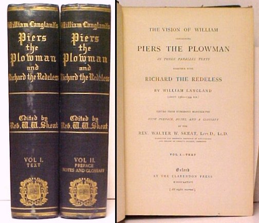 Image for Vision of William Concerning Piers the Plowmanin three parallel texts together with Richard the Redeless. 2 vols Vision of William Concerning Piers the Plowmanin three parallel texts together with Richard the Redeless. 2 vols
