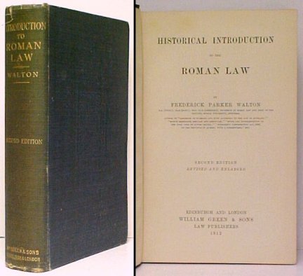 Image for Historical Introduction to the Roman Law. Second Edition. Revised and Enlarged