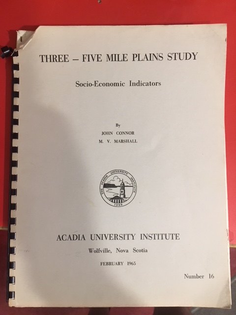 Image for Three - Five Mile Plains Study : Socio-Economic Indicators. Three - Five Mile Plains Study : Socio-Economic Indicators.