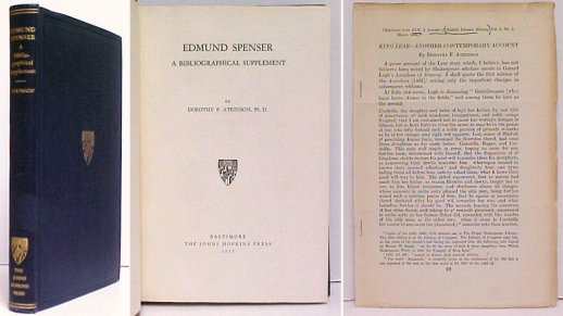Edmund Spenser : A Bibliographical Supplement. presentation copy