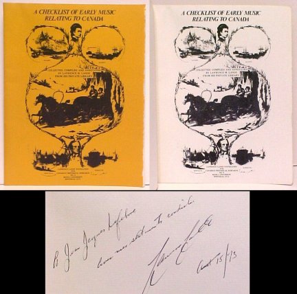Image for Checklist of Early Music Relating to Canada. signed