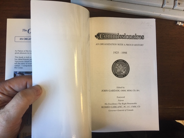 Commissionaires : An Organization with a Proud History 1925-1998. First Edition