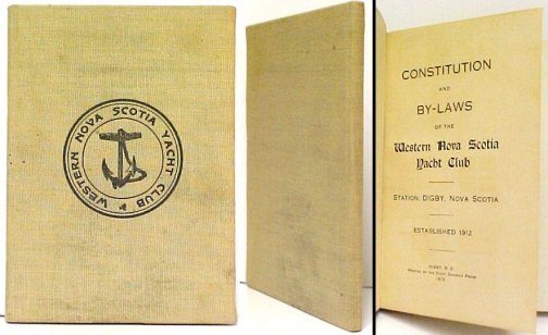 Constitution and By-Laws of the Western Nova Scotia Yacht Club.