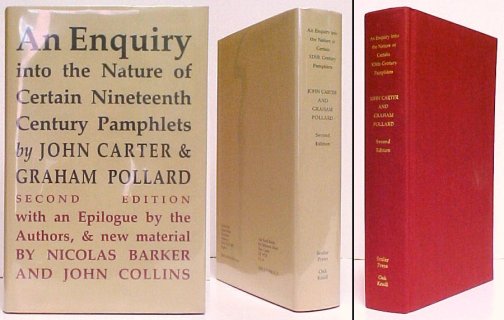 Enquiry into The Nature of Certain Nineteenth Century Pamphlets. 2nd ed in dj