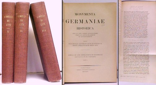 Libelli de Lite Imperatorum et Pontificum Saeculis XI. et XII. Conscripti. in 3 vols