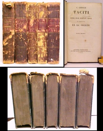 Taciti opera quae exstant omnia ex recensione Ier. Iac. Oberlini. Augustae Taurinorum ex typis vidvae pomba et filiorum in 5 vols