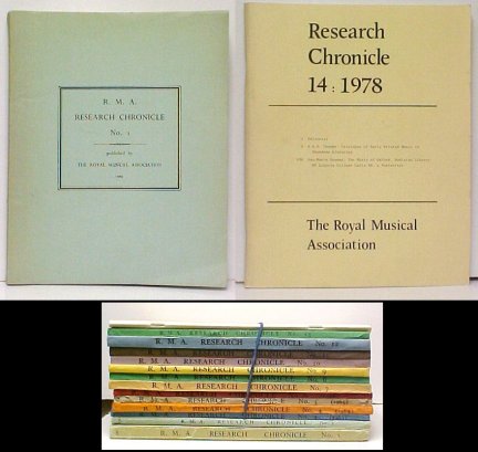 Image for R.M.A. Research Chronicle Nos. 1-14. 14 vols R.M.A. Research Chronicle Nos. 1-14. 14 vols