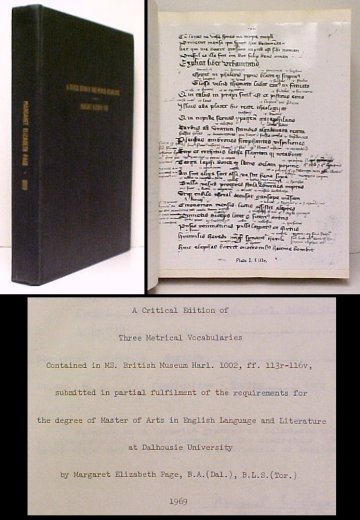 Image for Critical Edition of Three Metrical Vocabularies. signed Critical Edition of Three Metrical Vocabularies. signed
