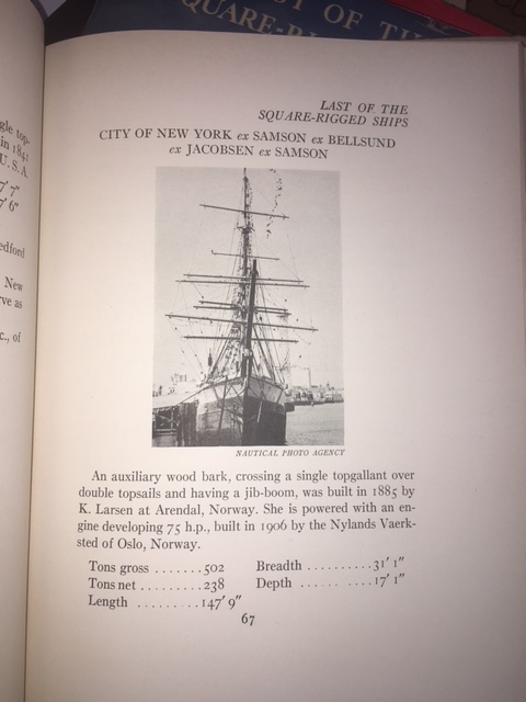 Last of the Square-Rigged Ships. First Edition in dustjacket.