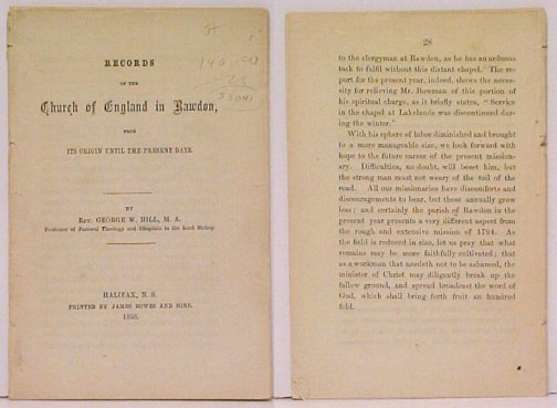 Records of the Church of England in Rawdon, from its origin until the present date