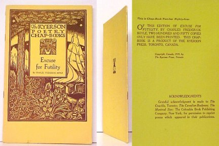 Excuse for Futility. First Edition