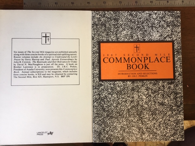 Image for 1987 Second Mile Commonplace Book. First Edition