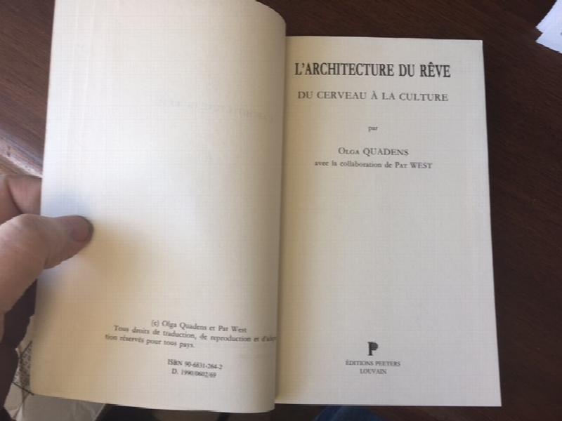 Image for L'Architecture du Rve : Du Verveau la Culture. First Edition, Signed, with TLS L'Architecture du Rve : Du Verveau la Culture. First Edition, Signed, with TLS