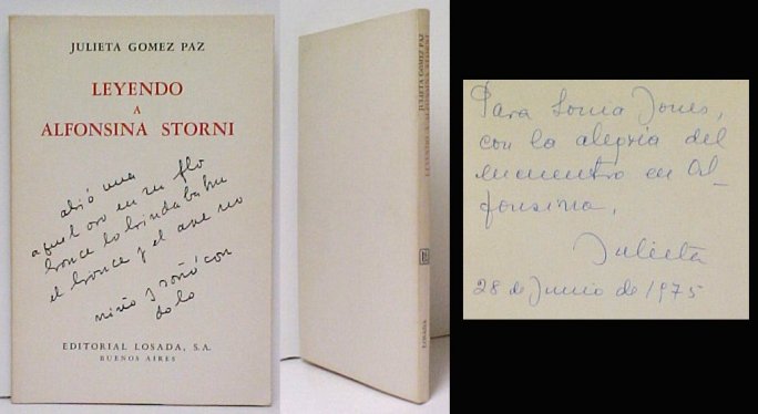 Leyendo a Alfonsina Storni. signed by Paz.