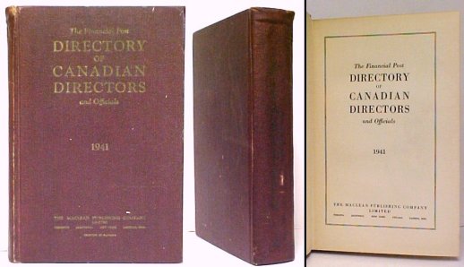 Image for Financial Post Directory of Canadian Directors and Officials 1941