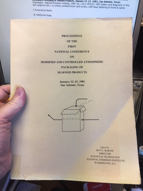 Image for Proceedings of the First National Conference on Modified and Controlled Atmosphere Packaging of Seafood Products, January 12-15, 1981, San Antonio, Texas