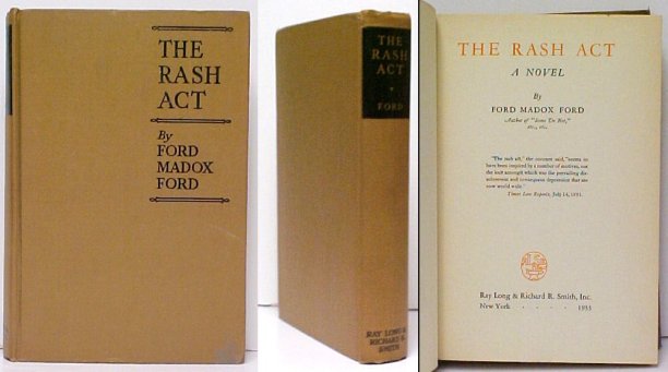 Image for Rash Act : A Novel. First American Edition Rash Act : A Novel. First American Edition